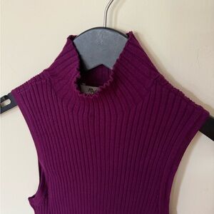 Madewell Mockneck Ribbed Knit Sleevelesd Sweater top-NWT